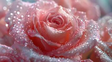 Pink Rose With Water Droplets photo