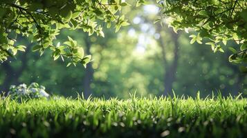 Sunlight Filtering Through Tree Leaves photo