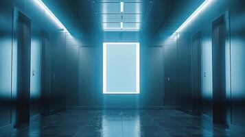 Blue Room With Round Mirror photo