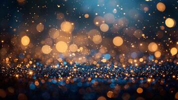 Blurry Gold and Blue Lights photo