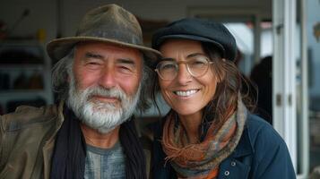 Man and Woman Standing Together photo