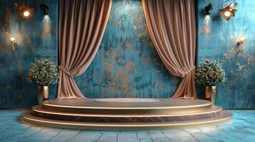 Room With Round Table and Curtains photo