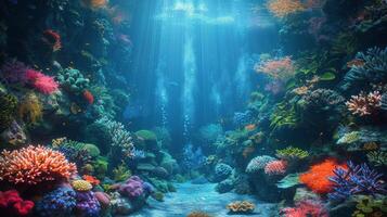 Underwater View of Vibrant Coral Reef photo