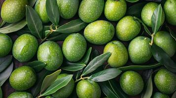 Fresh Green Olives With Water Drops photo