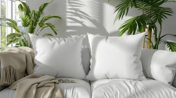 Two Pillows on Bed photo
