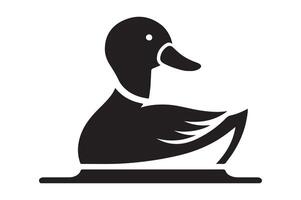 Duck silhouette Illustration, simple art style vector