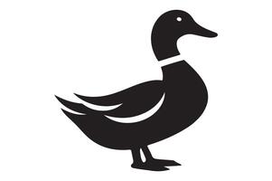 Duck silhouette Illustration, simple art style vector