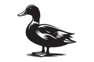 Duck silhouette Illustration, simple art style vector