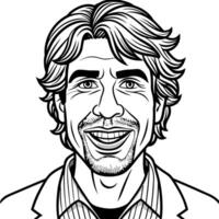 a cartoon drawing of a man with a smile vector