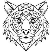 a geometric tiger head with geometric lines vector