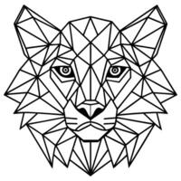 geometric animal head with geometric lines vector