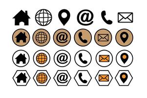 a set of icons for email, phone, and other communication vector