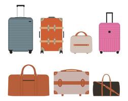 Several types of suitcase or travel bag collection vector