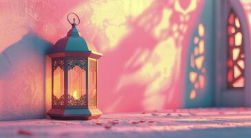 Ornate Lantern With Soft Light in a Festive Setting photo