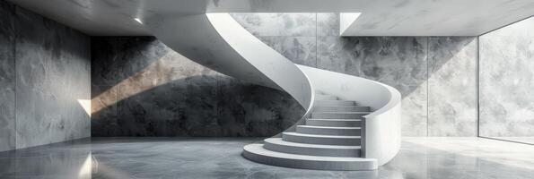 Modern Concrete Staircase in a Minimalist Interior Design photo