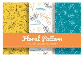 Floral Seamless Pattern Design Illustration with Blooming Branches and Leaf Flower in Hand-Drawn Cartoon Style Template vector