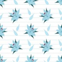 Floral Seamless Pattern Design Illustration with Blooming Branches and Leaf Flower in Hand-Drawn Cartoon Style Template vector