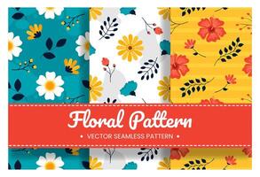 Floral Seamless Pattern Design Illustration with Blooming Branches and Leaf Flower in Hand-Drawn Cartoon Style Template vector