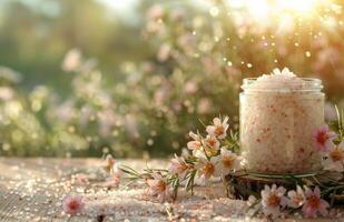 Pink and White Ranunculus Flowers Surrounding a Blank White Card on a Dark Background photo
