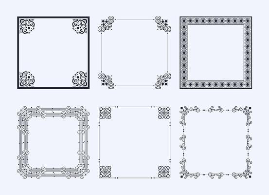 Frame ornamental elements design collection