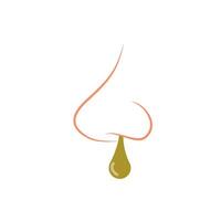 Runny nose line icon isolated on white background. vector