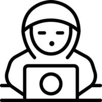 Hacker Icon. Laptop Hacker Icon vector