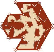 Creamy Red Right Arrow with patches for visual accent for an attractive icon, button, or symbol on graphic resources vector