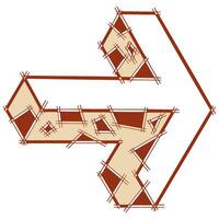 Creamy Red Right Arrow with patches for visual accent for an attractive icon, button, or symbol on graphic resources vector
