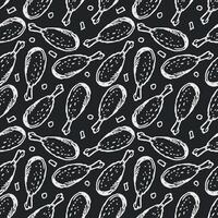 Seamless pattern with chicken legs. meat background. Doodle chicken legs icons. Seamless meat pattern vector