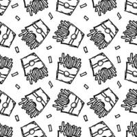Seamless fast food pattern. fast food background vector