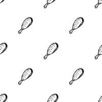 Seamless pattern with chicken legs. meat background. Doodle chicken legs icons. Seamless meat pattern vector
