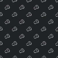 Seamless steak pattern. Drawn meat background vector