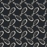 Seamless pattern with chicken legs. meat background. Doodle chicken legs icons. Seamless meat pattern vector