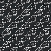 Seamless steak pattern. Drawn meat background vector