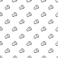Seamless steak pattern. Drawn meat background vector