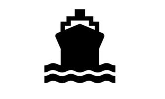 Stylized Black and White Port Symbol Isolated on White Background vector