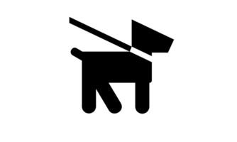 Charming Black and White Pet on Leash Symbol Isolated on White Background vector