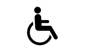 Simple Black and White Disability Symbol Isolated on White Background vector
