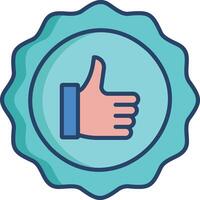 Like linear color illustration vector