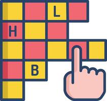 puzzle linear color illustration vector