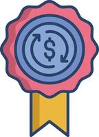 Medal linear color illustration vector