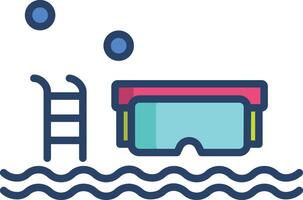 Swimming Pool linear color illustration vector