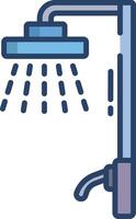 Shower linear color illustration vector