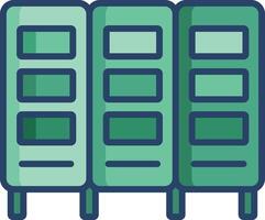 Locker linear color illustration vector