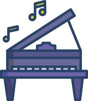 Piano Class linear color illustration vector