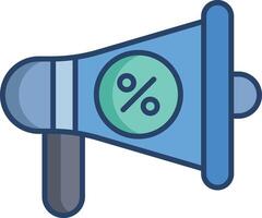 Megaphone linear color illustration vector