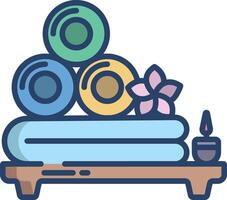 Towel Roll linear color illustration vector