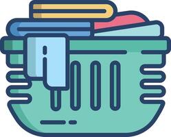Laundry linear color illustration vector