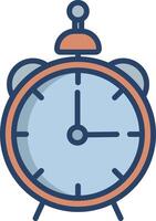 Clock linear color illustration vector