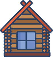 cabin linear color illustration vector